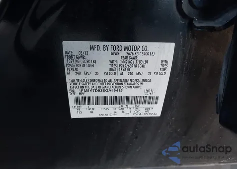 2014 Ford Explorer Xlt z USA, uszkodzony, nr VIN 1FM5K7D93EGA49415